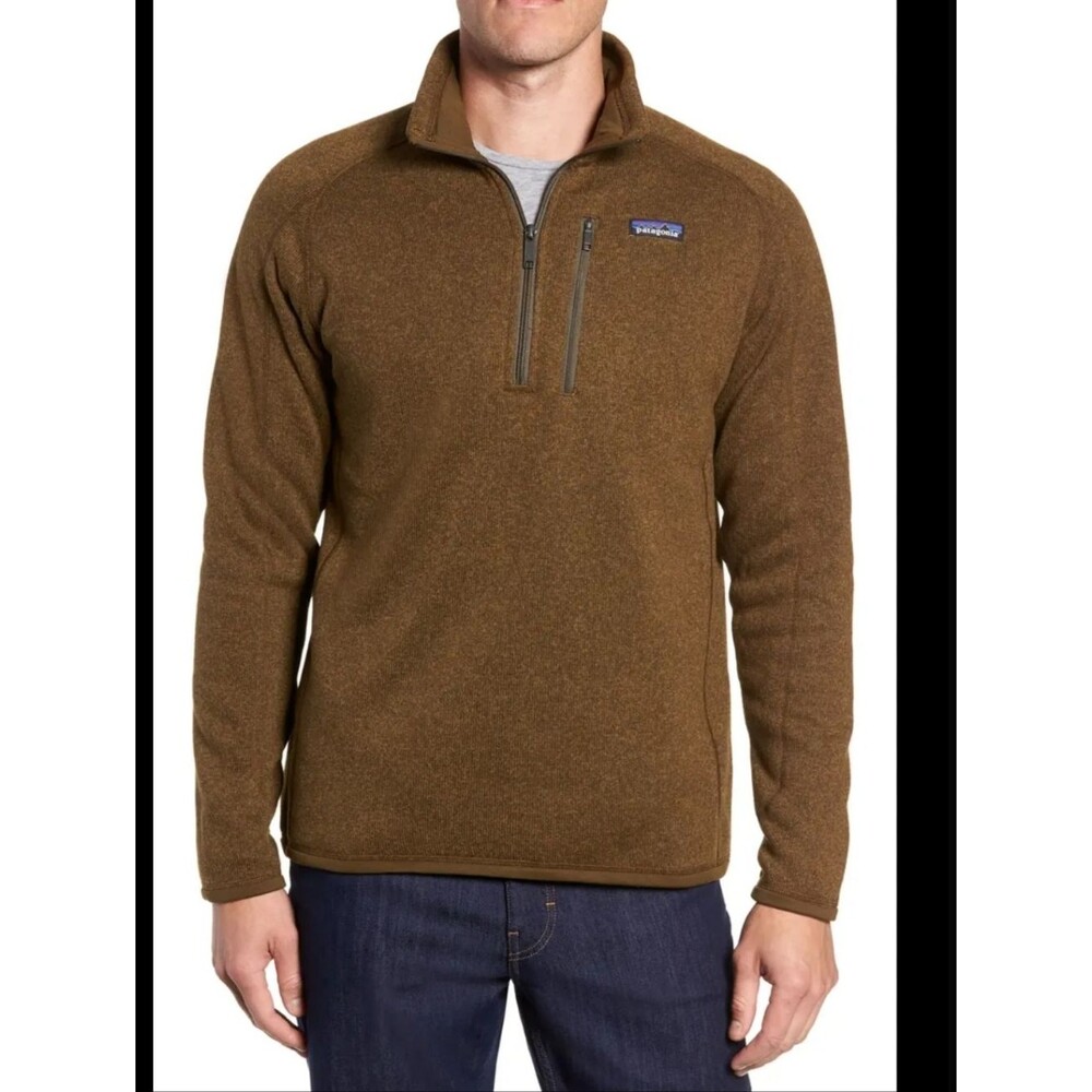 Patagonia Better Sweater Quarter Zip Preppy Brown Fleece Pullover Size XL